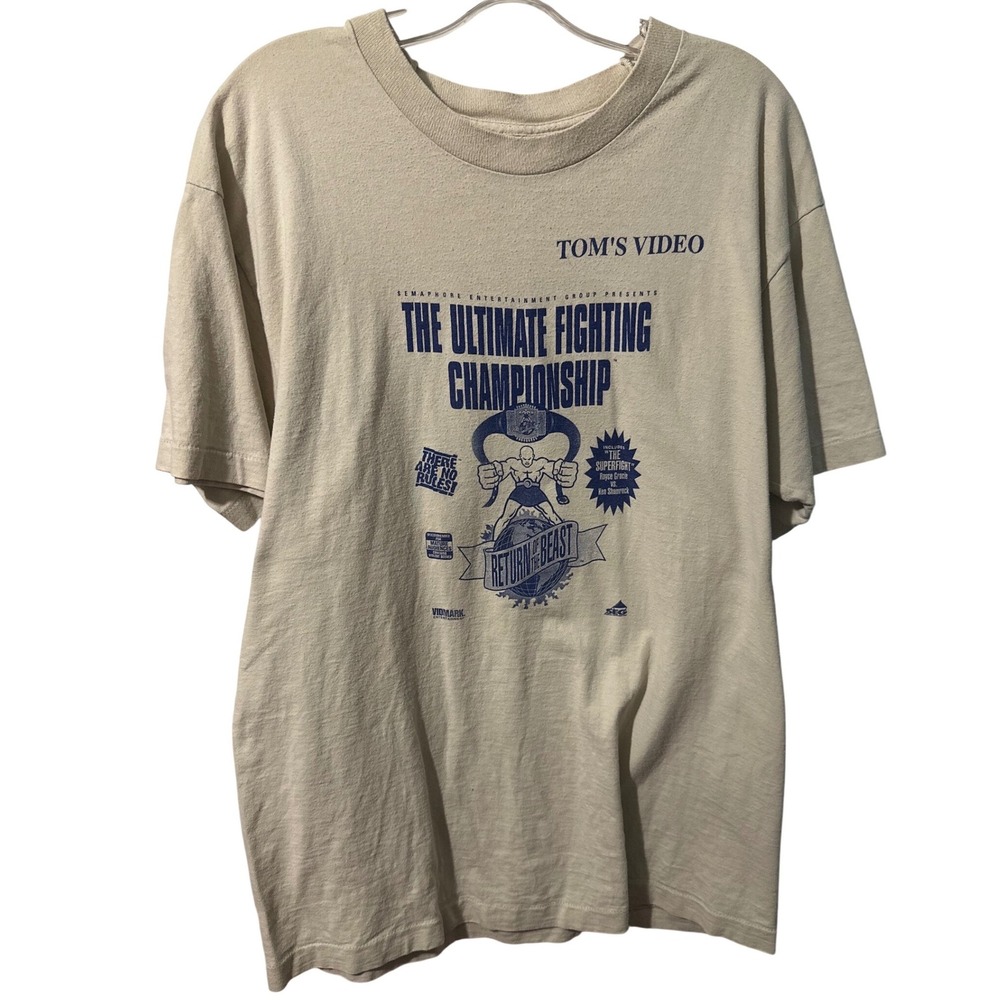 Vintage 1995 UFC 5 Return of the Beast T-Shirt Single Stitch MMA SEG Tom's Video